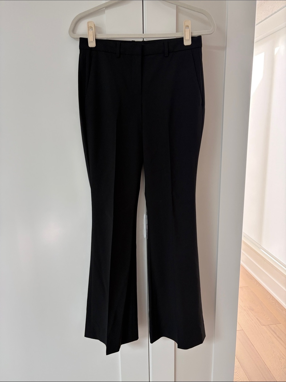 Theory Black Boot-Cut Dress Pants